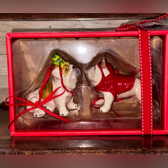BLUE SKY CLAYWORKS "BULL DOGS” Christmas Ornaments Hand Crafted NIB - Picture 2 of 8